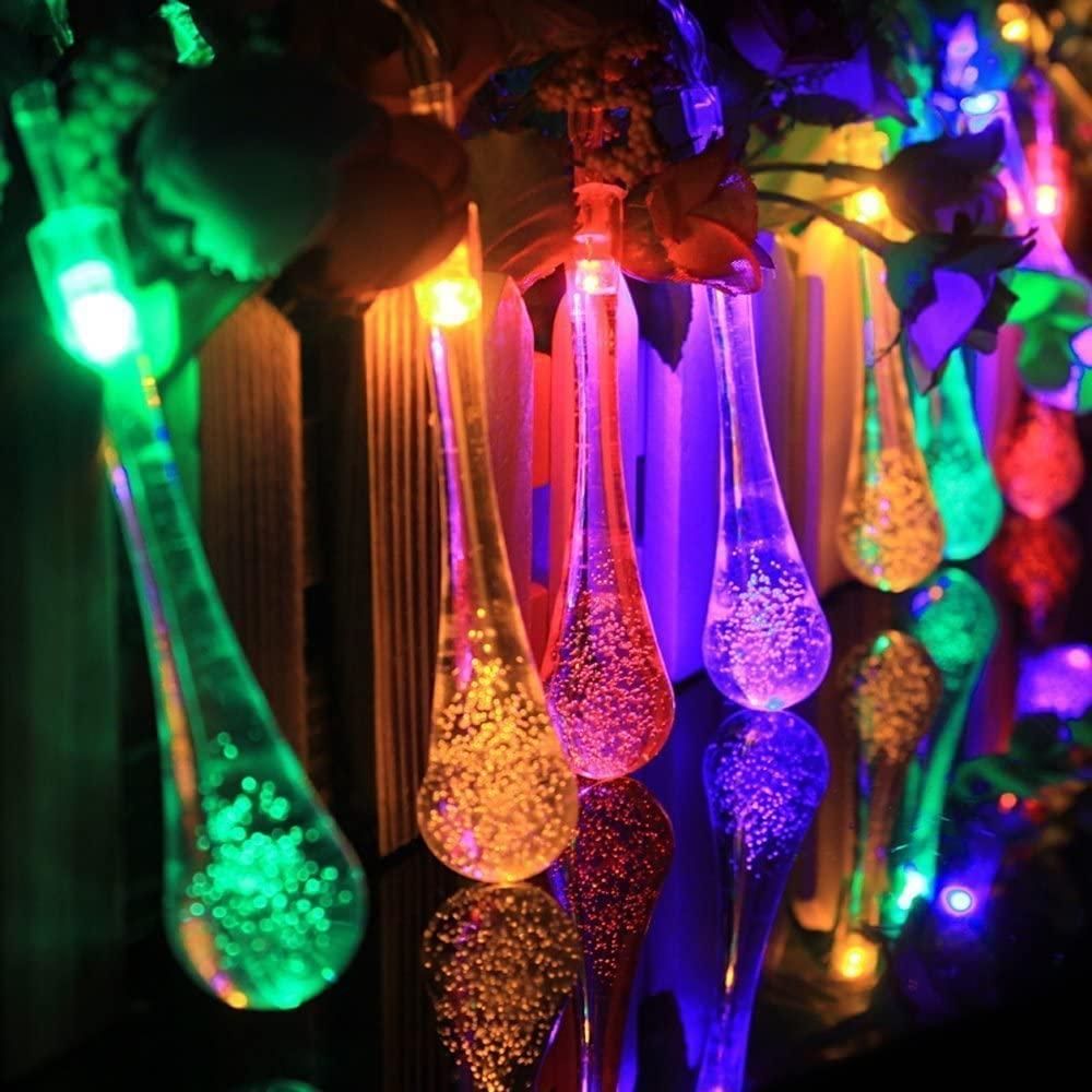 String Lights for Decoration - 14 LED Rain Drop Fairy Lights Waterproof Indoor & Outdoor for Home Decoration